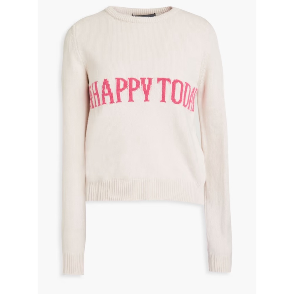 Alberta Feretti Cashmere Be Happy Today sweater IT 38 US XS-s $650 NEW